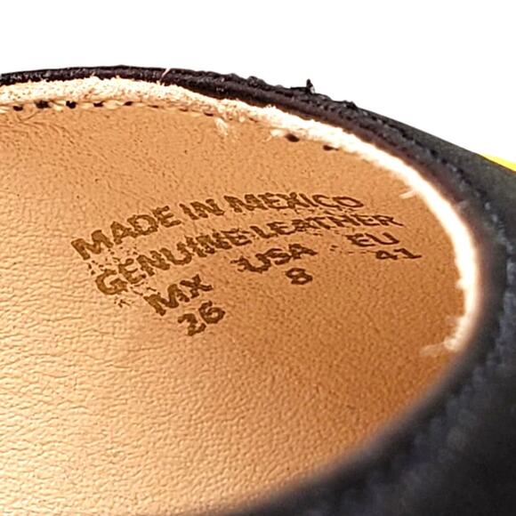 LYDIA TALAVERA THE SAVANNAH PUMP IN YELLOW & BLACK LEATHER WOMENS SIZE 8 NO BOX - Picture 6 of 8